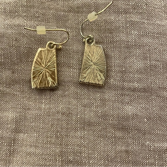 Orange and gold dangly earrings - Picture 2 of 2